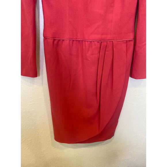 Vintage 1980’s Carolina Herrera for Bergdorf Pink Wool Dress Sz 4 Pink Zip Close - Picture 3 of 16